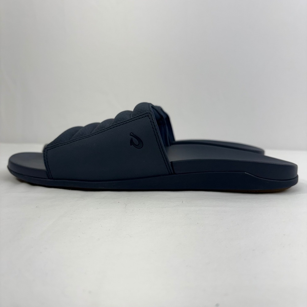 OluKai Maha 'Olu Navy Blue Slides Sandals‎ Flip Flops Men's Size 13
